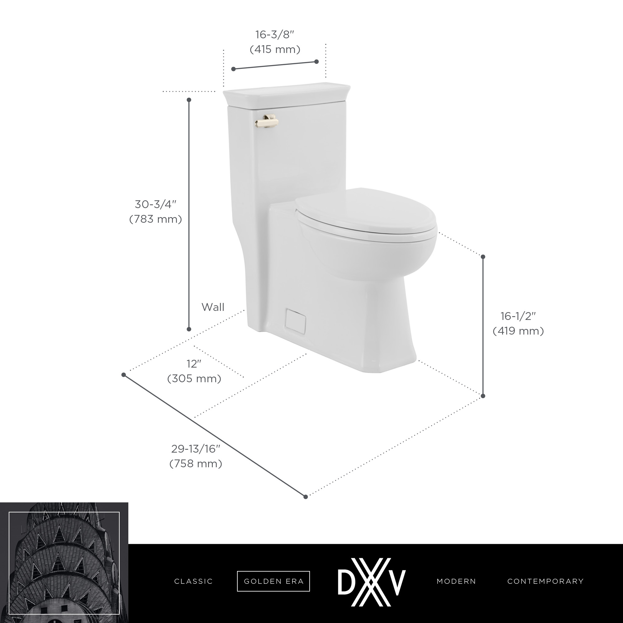 Belshire One-Piece Chair Height Elongated Toilet with Seat